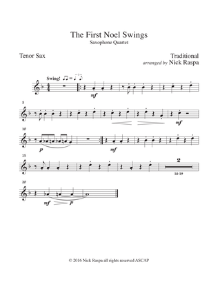 Book cover for The First Noel Swings - Sax Quartet (AATB) Tenor Sax part
