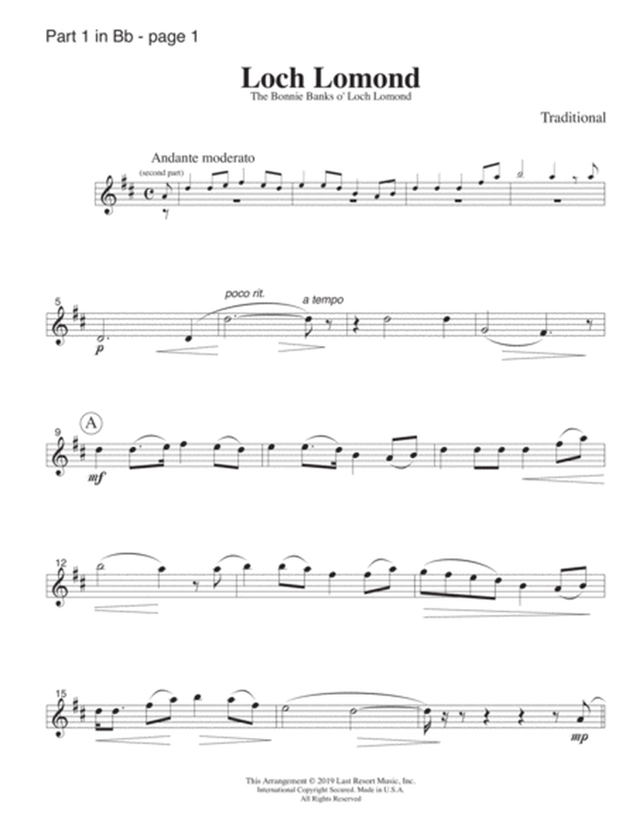 Loch Lomond for String Trio (or Wind Trio or Mixed Trio) Music for Three image number null