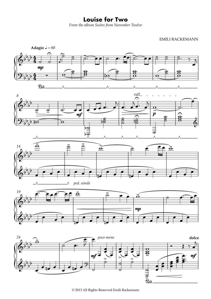 Louise for Two Louise for Two Piano Solo scores gallery preview page 1