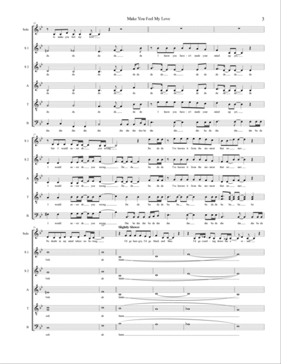 Make You Feel My Love 4-Part scores gallery preview page 3