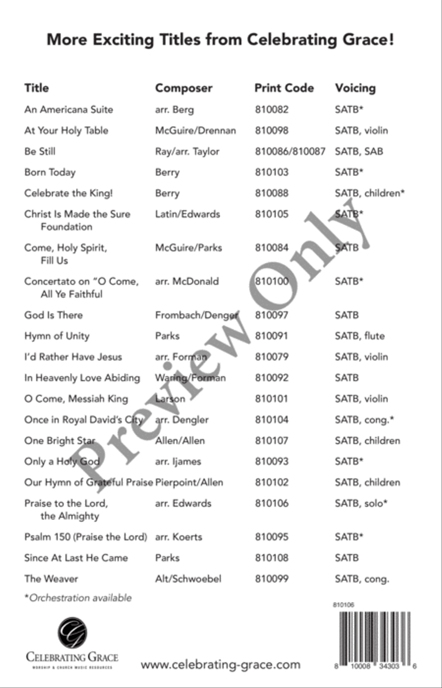 Praise to the Lord, the Almighty 4-Part scores gallery preview page 11