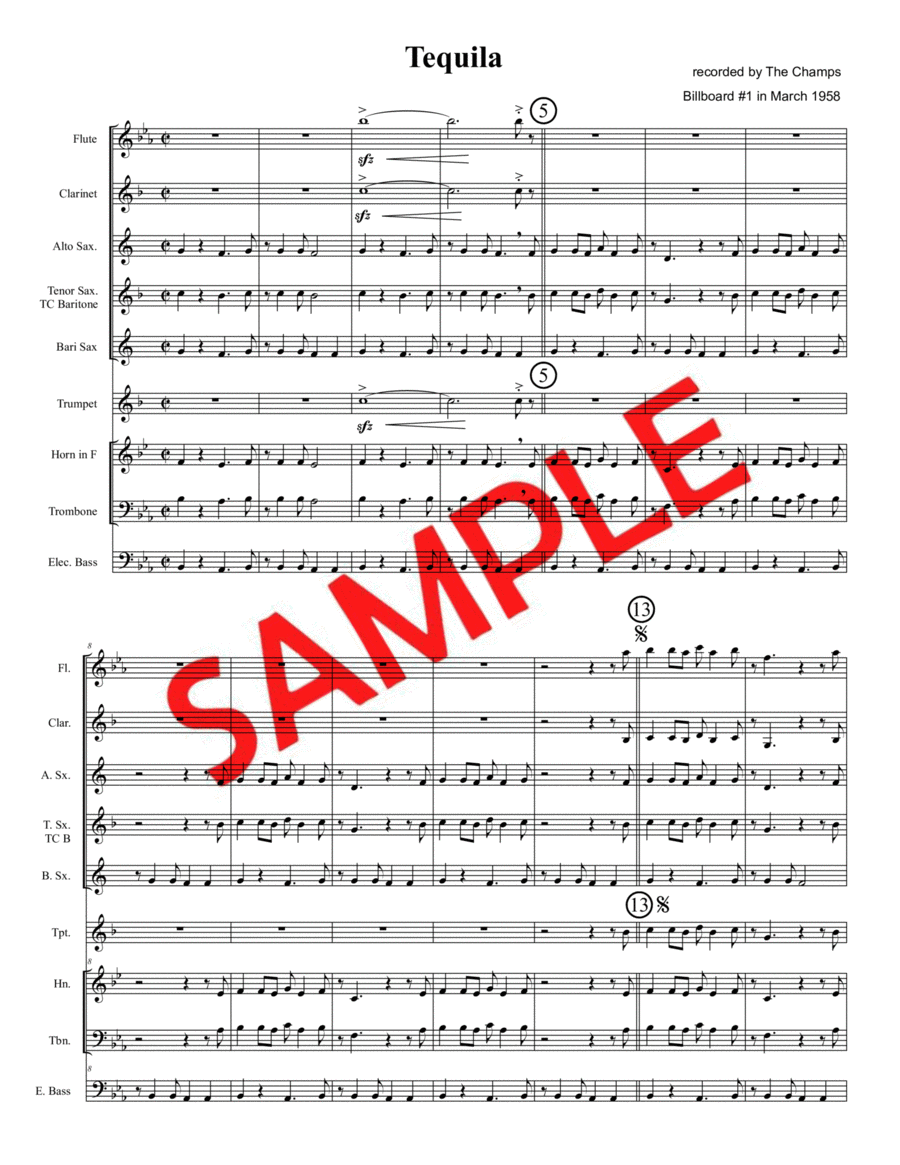Tequila Jazz Ensemble scores gallery preview page 1