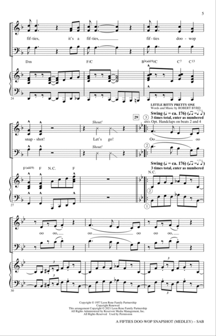 A Fifties Doo-Wop Snapshot (Medley) 3-Part scores gallery preview page 4