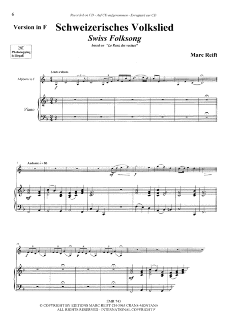 Schweizerisches Volkslied Piano Accompaniment scores gallery preview page 5
