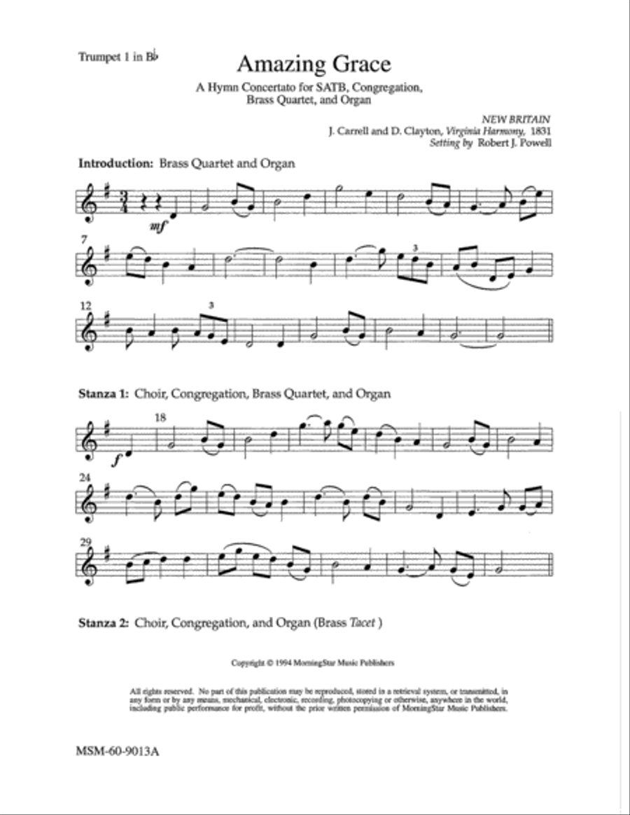 Amazing Grace Amazing Grace Choir scores gallery preview page 1