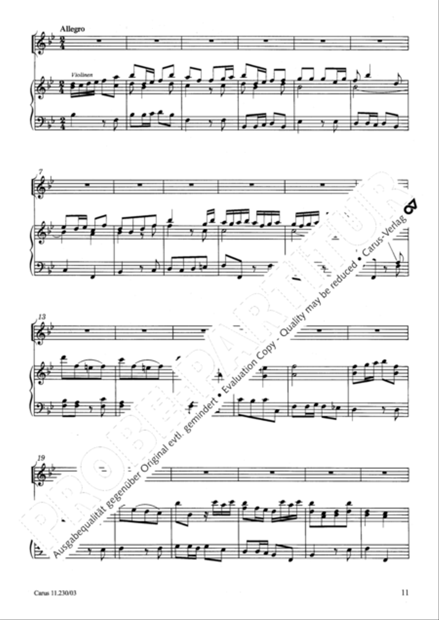 Concerto in B flat major Recorder scores gallery preview page 12