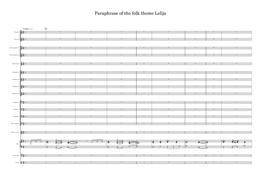Paraphrase of the folk theme Lelija Jazz Ensemble scores gallery preview page 2
