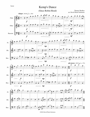 Kemp's Dance (Since Robin Hood) for wind trio (Flute, Oboe, Bassoon)