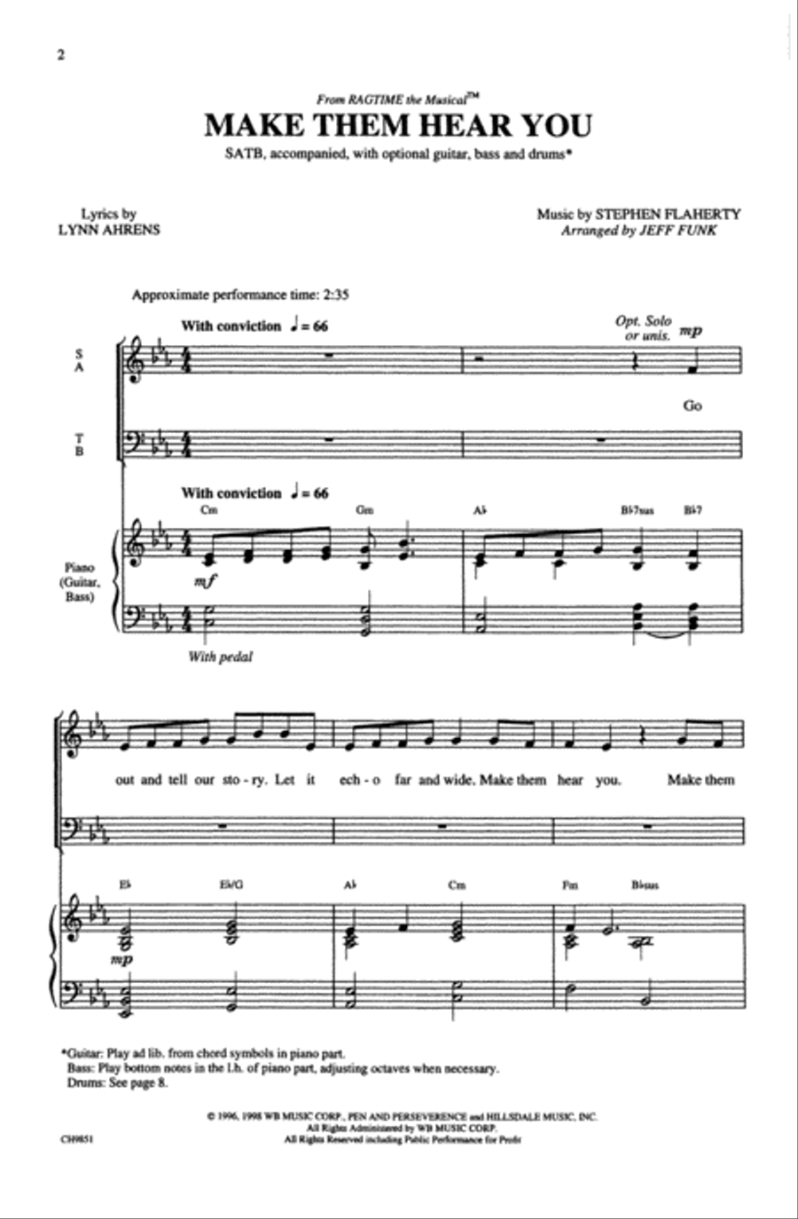 Make Them Hear You (from Ragtime The Musical™) Choir scores gallery preview page 1