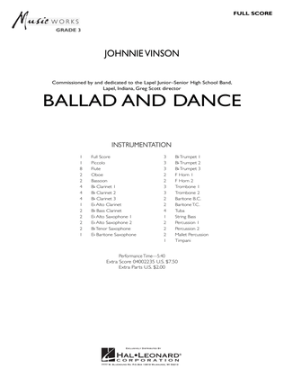 Book cover for Ballad And Dance - Full Score