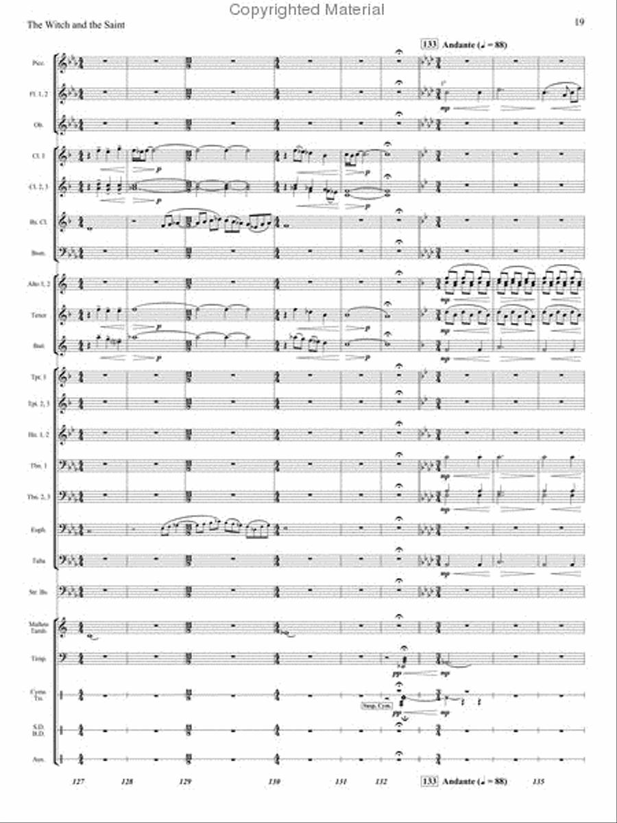 The Witch and The Saint Concert Band scores gallery preview page 18