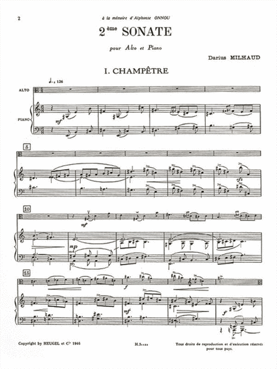 Sonata No. 2, For Viola And Piano