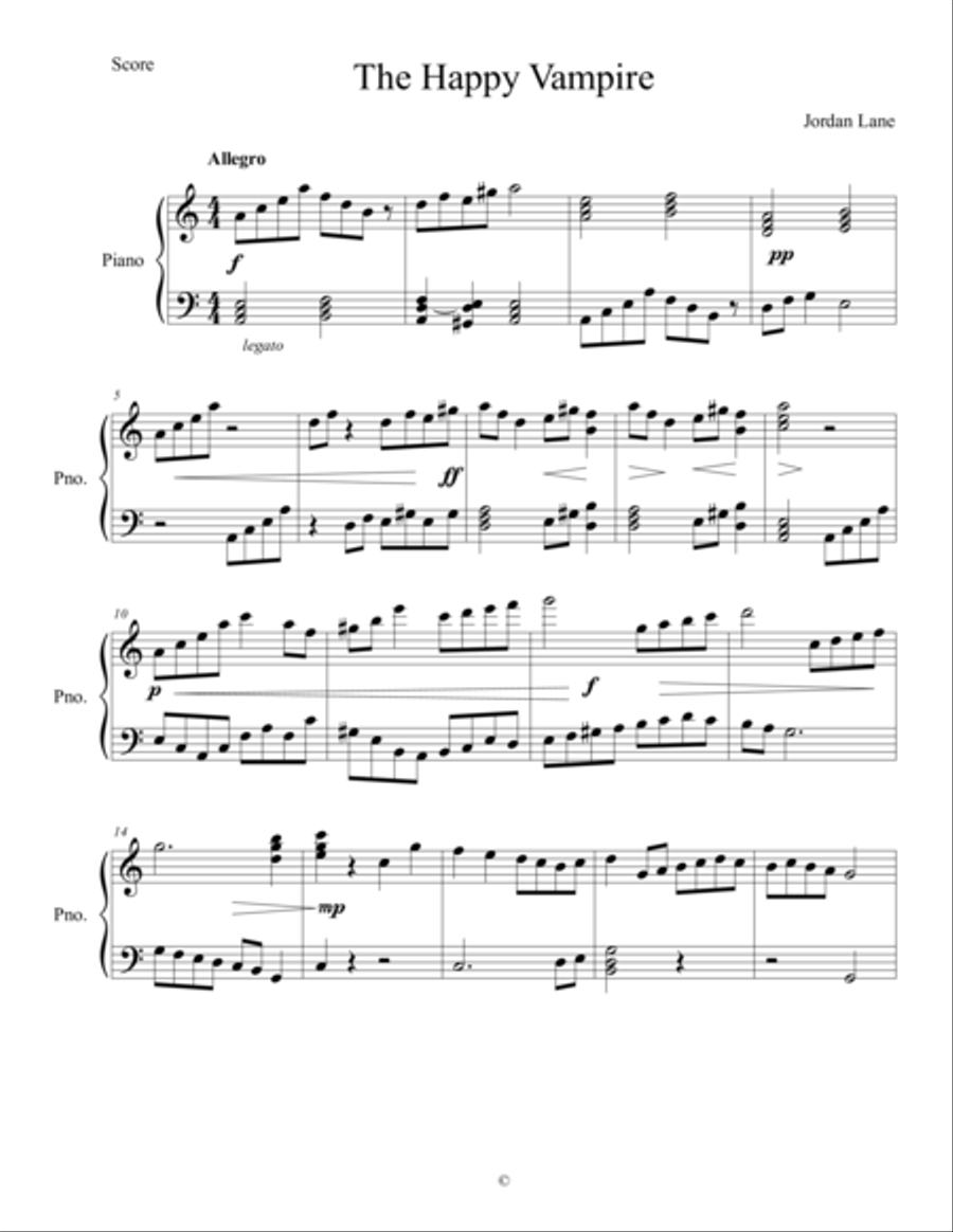 Sonata Allegro Op. 1 Piano Solo scores gallery preview page 1