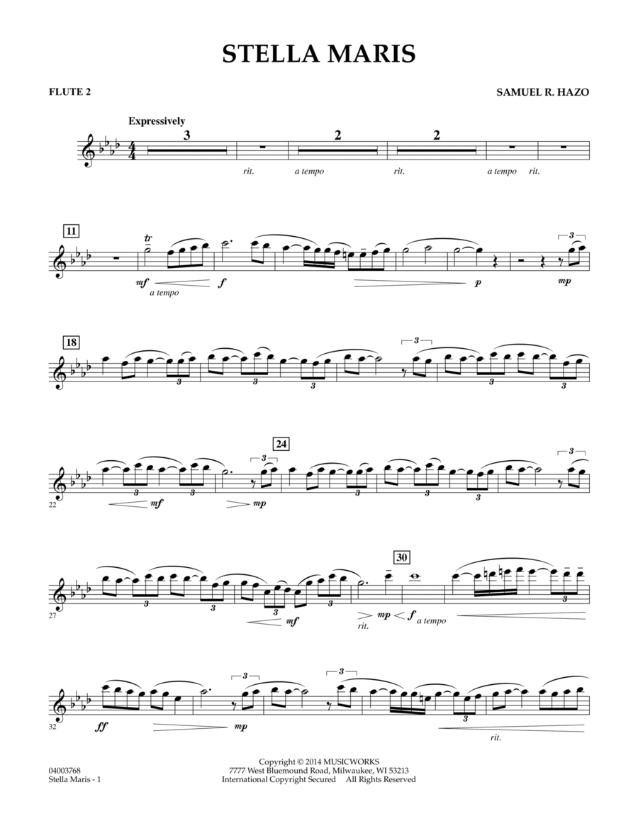 Stella Maris - Flute 2 Concert Band scores gallery preview page 1