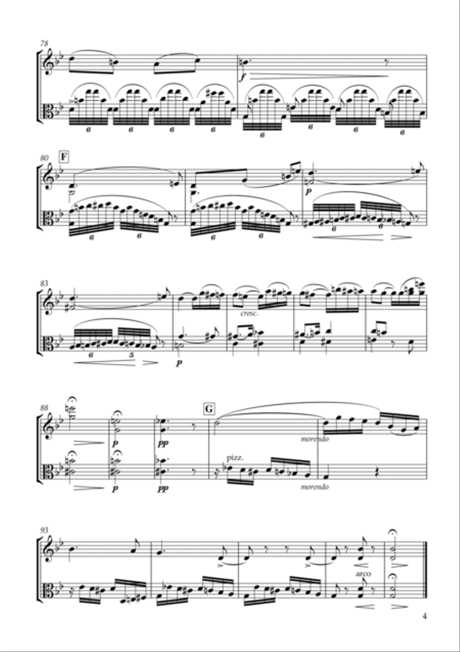 'Largo espressivo' from Suite Op.16 for Violin & Viola String Duet scores gallery preview page 4