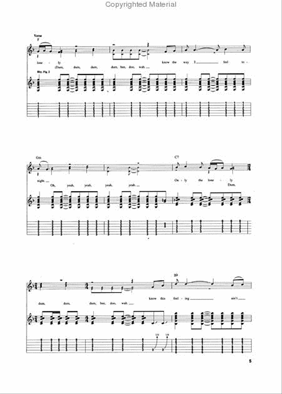 Roy Orbison - Black & White Night Electric Guitar scores gallery preview page 3