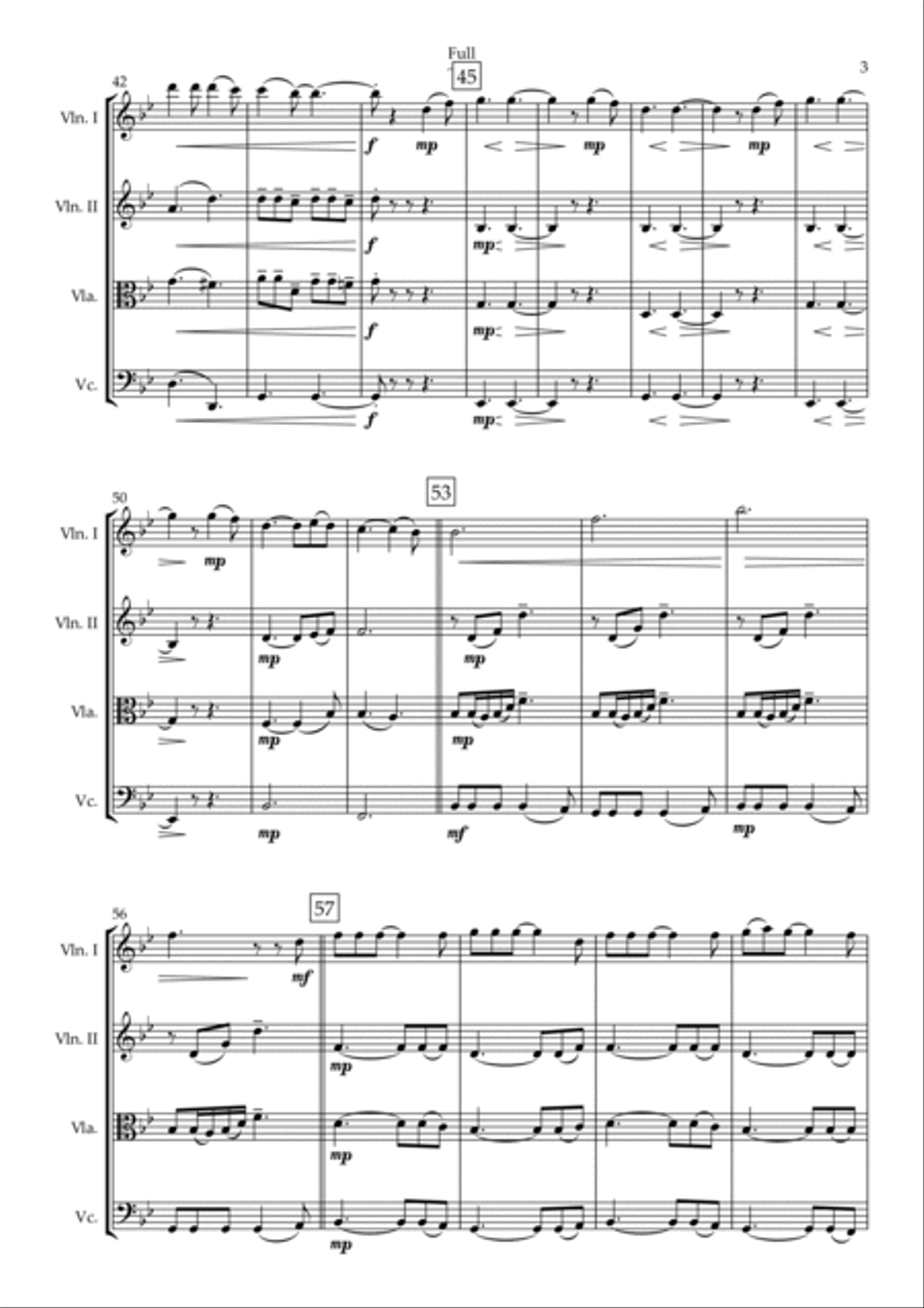 Hallelujah String Quartet scores gallery preview page 3