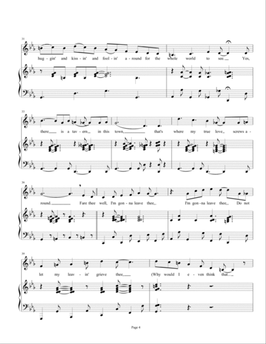 Tavern - 2017 (A Cabaret Song) Piano, Vocal, Guitar scores gallery preview page 4