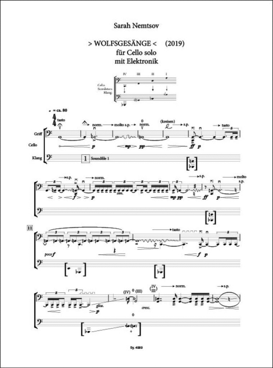WOLFSGESÄNGE WOLFSGESÄNGE Cello Solo scores gallery preview page 1