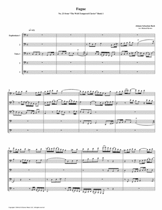 Fugue 23 from Well-Tempered Clavier, Book 1 (Euphonium-Tuba Quintet)