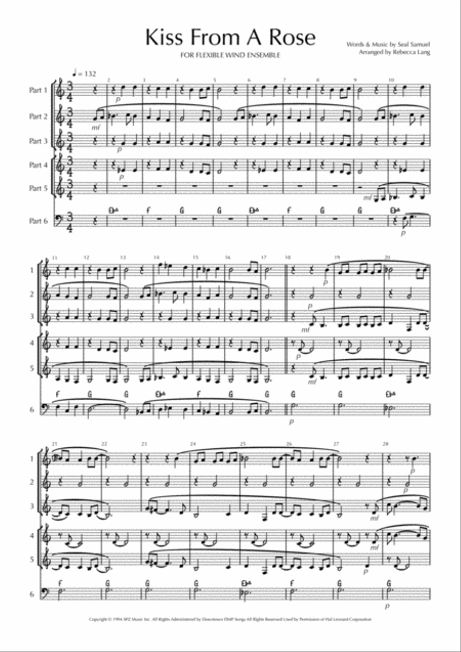 Kiss From A Rose Kiss From A Rose Small Ensemble scores gallery preview page 2