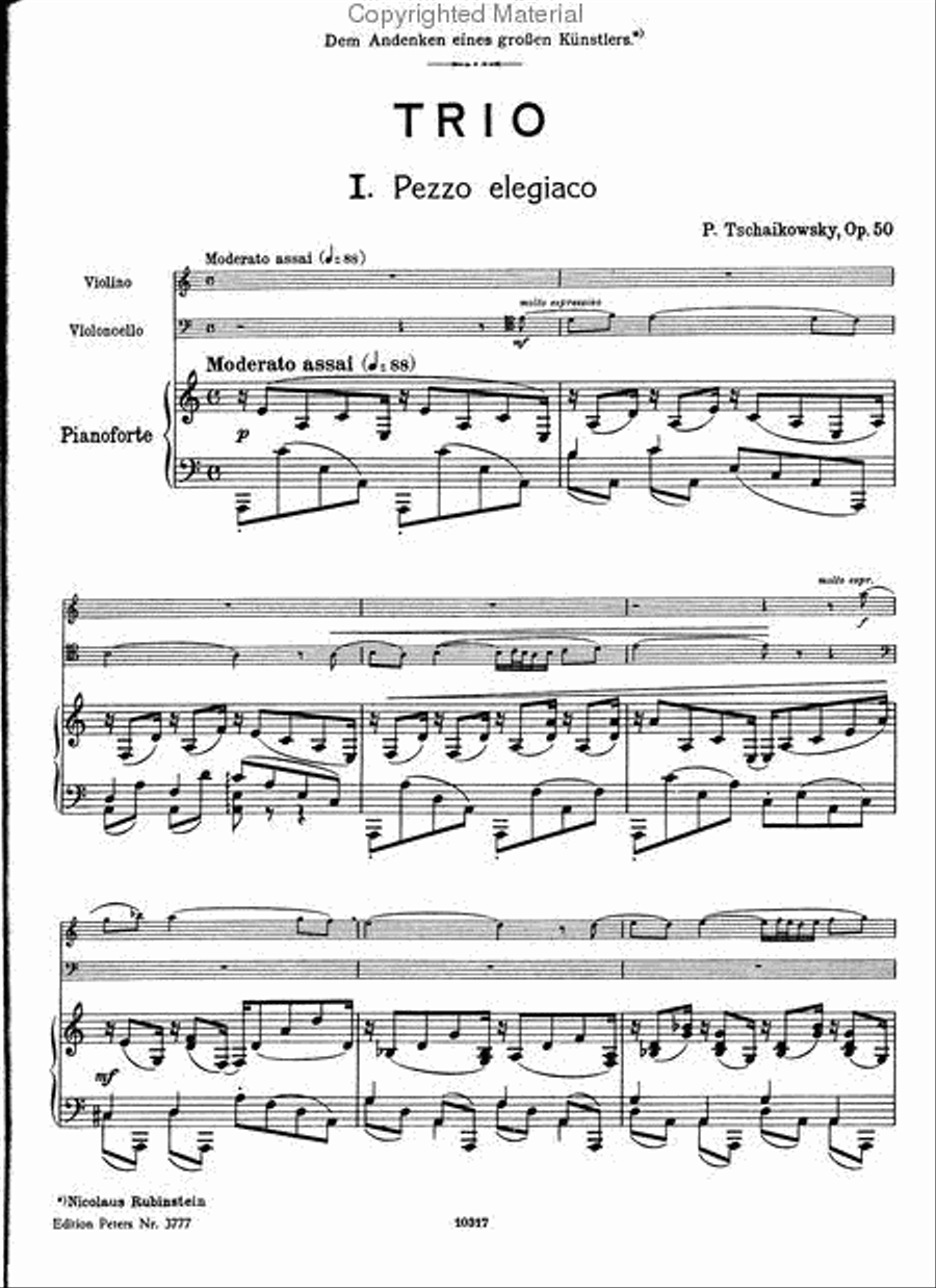Piano Trio in A minor Op. 50 Piano Trio scores gallery preview page 2