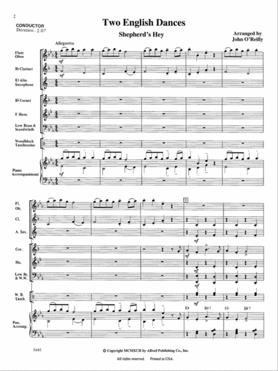 Two English Dances: Score Concert Band scores gallery preview page 2