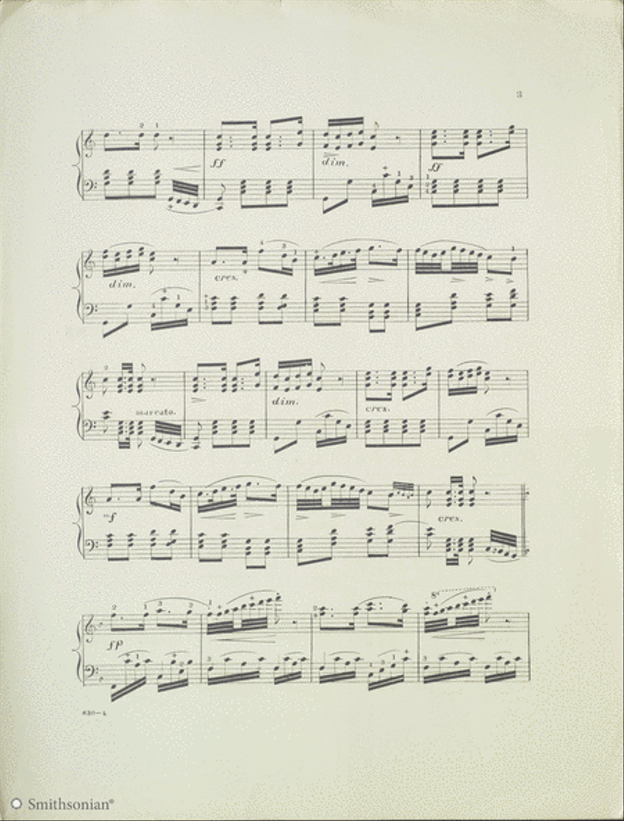 Salon Compositions for the Pianoforte: Hail Columbia Piano Solo scores gallery preview page 3