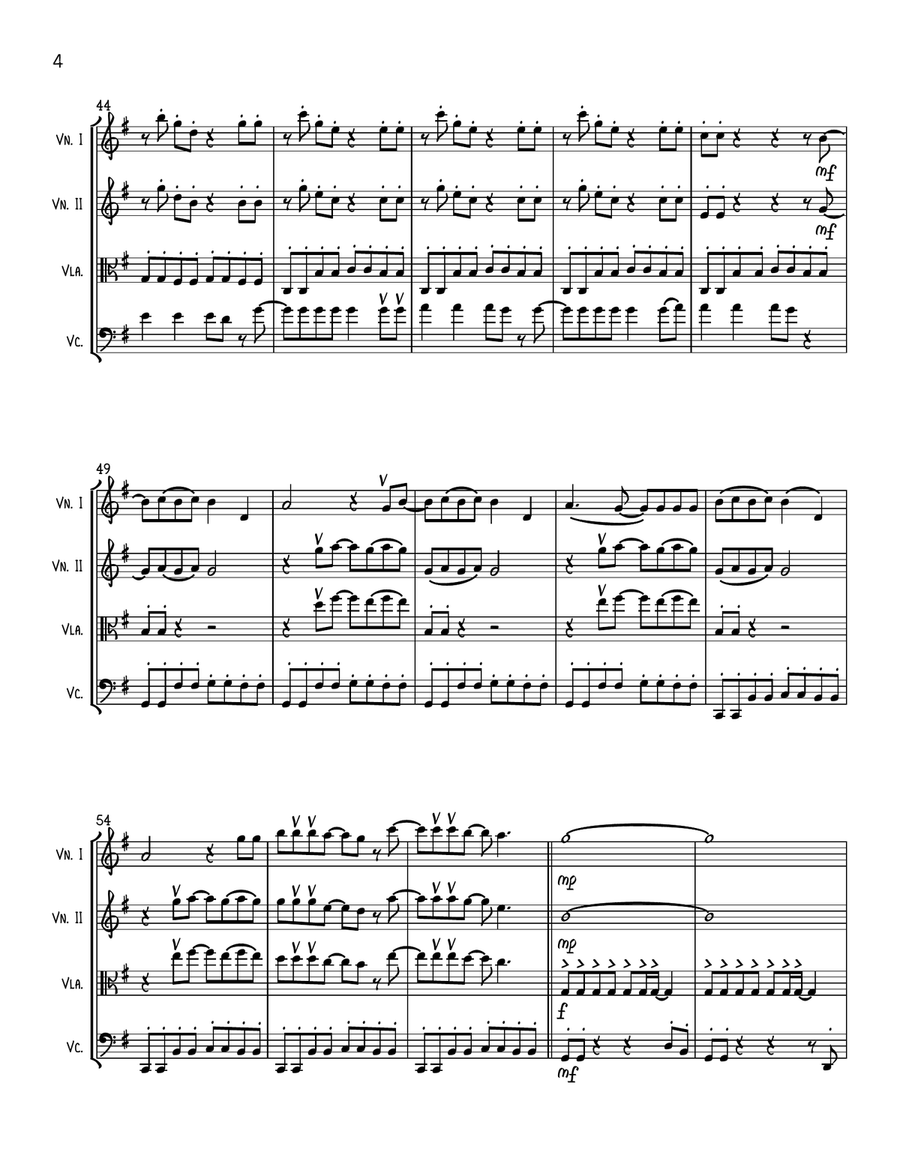 Hot To Go String Quartet scores gallery preview page 4