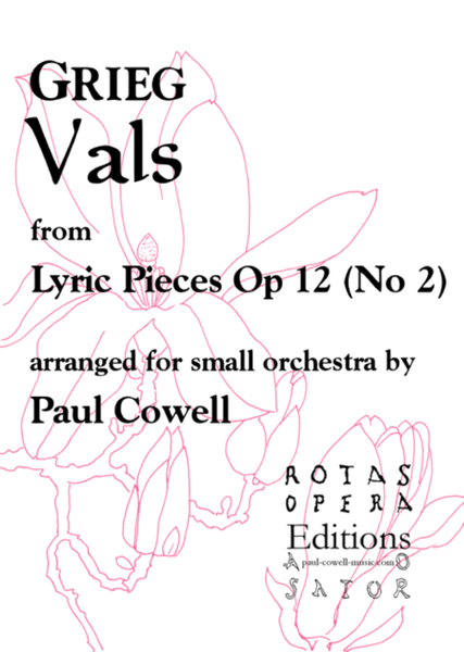 GRIEG Vals (Waltz) arranged for small orchestra image number null