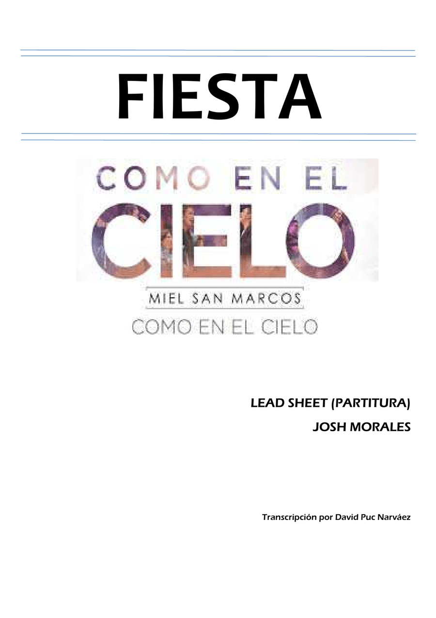 Miel San Marcos - FIESTA (Partitura) - Álbum Como en el Cielo Voice Solo scores gallery preview page 1