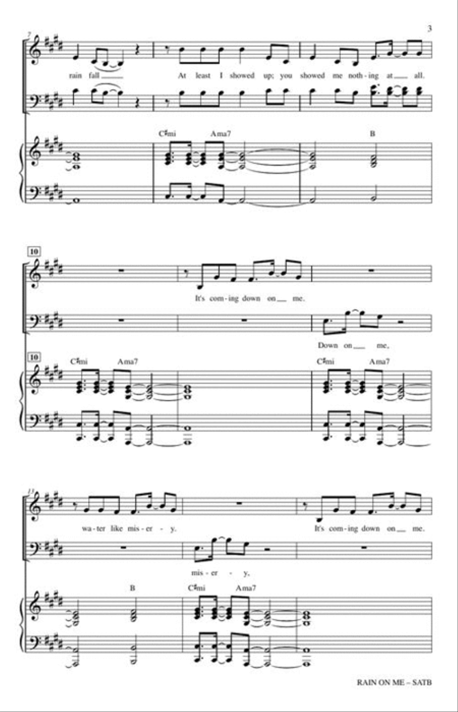 Rain on Me 4-Part scores gallery preview page 4