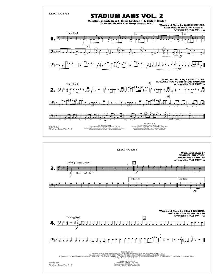 Stadium Jams - Vol. 2 - Electric Bass Marching Band scores gallery preview page 1