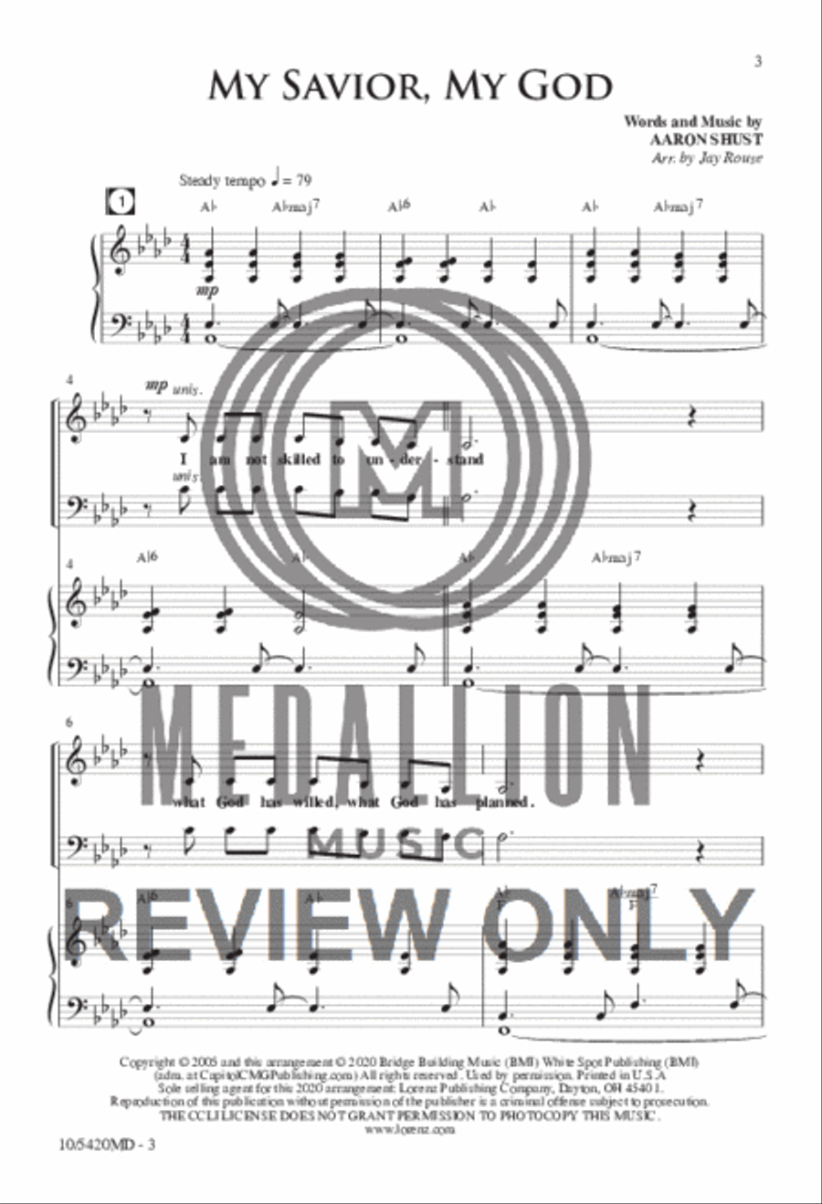 My Savior, My God 4-Part scores gallery preview page 2