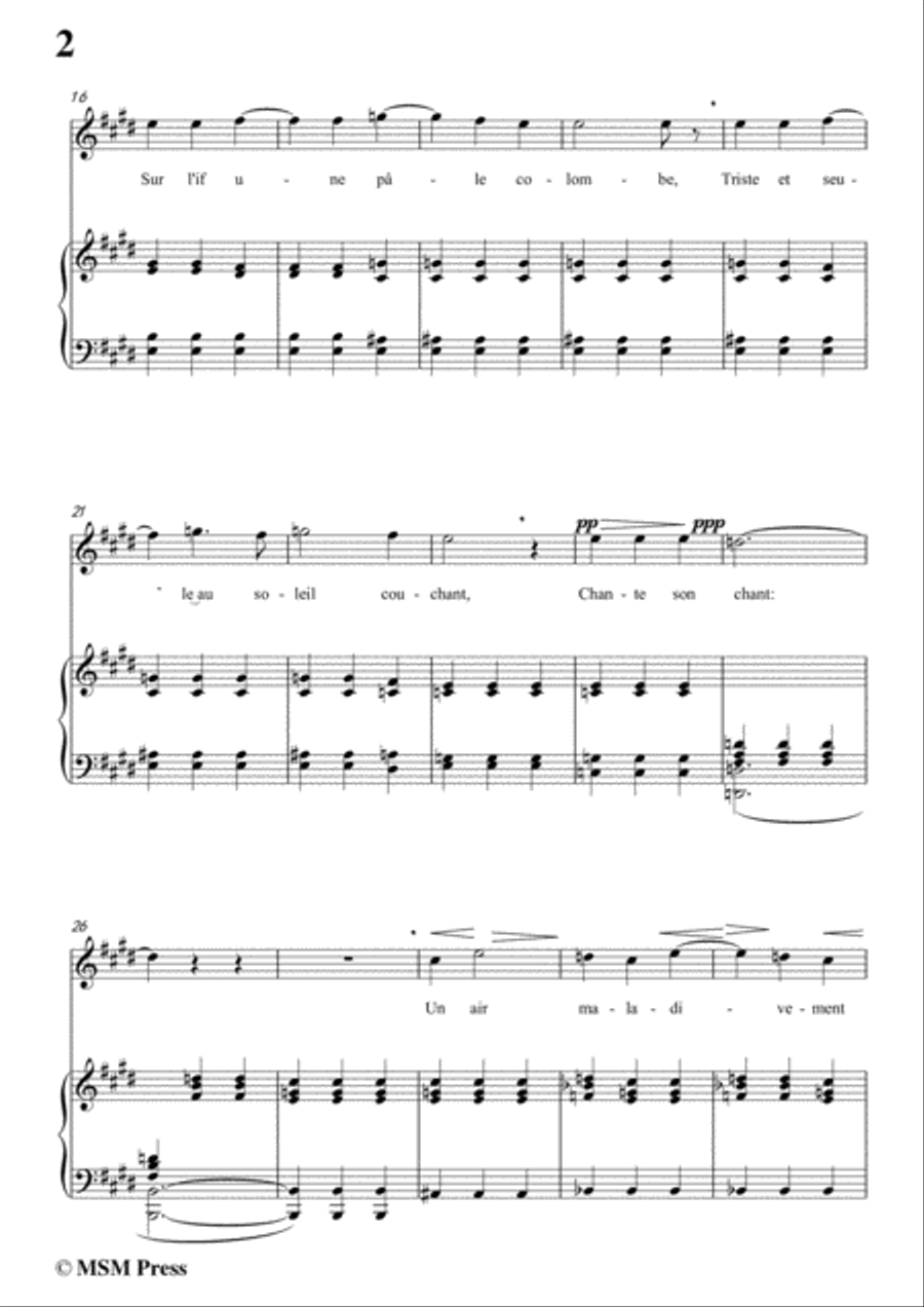 Berlioz-Au Cimetière in E Major,for voice and piano Voice Solo scores gallery preview page 4