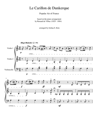 Book cover for Le Carillon de Dunkerque for String Trio (2 violins & cello)