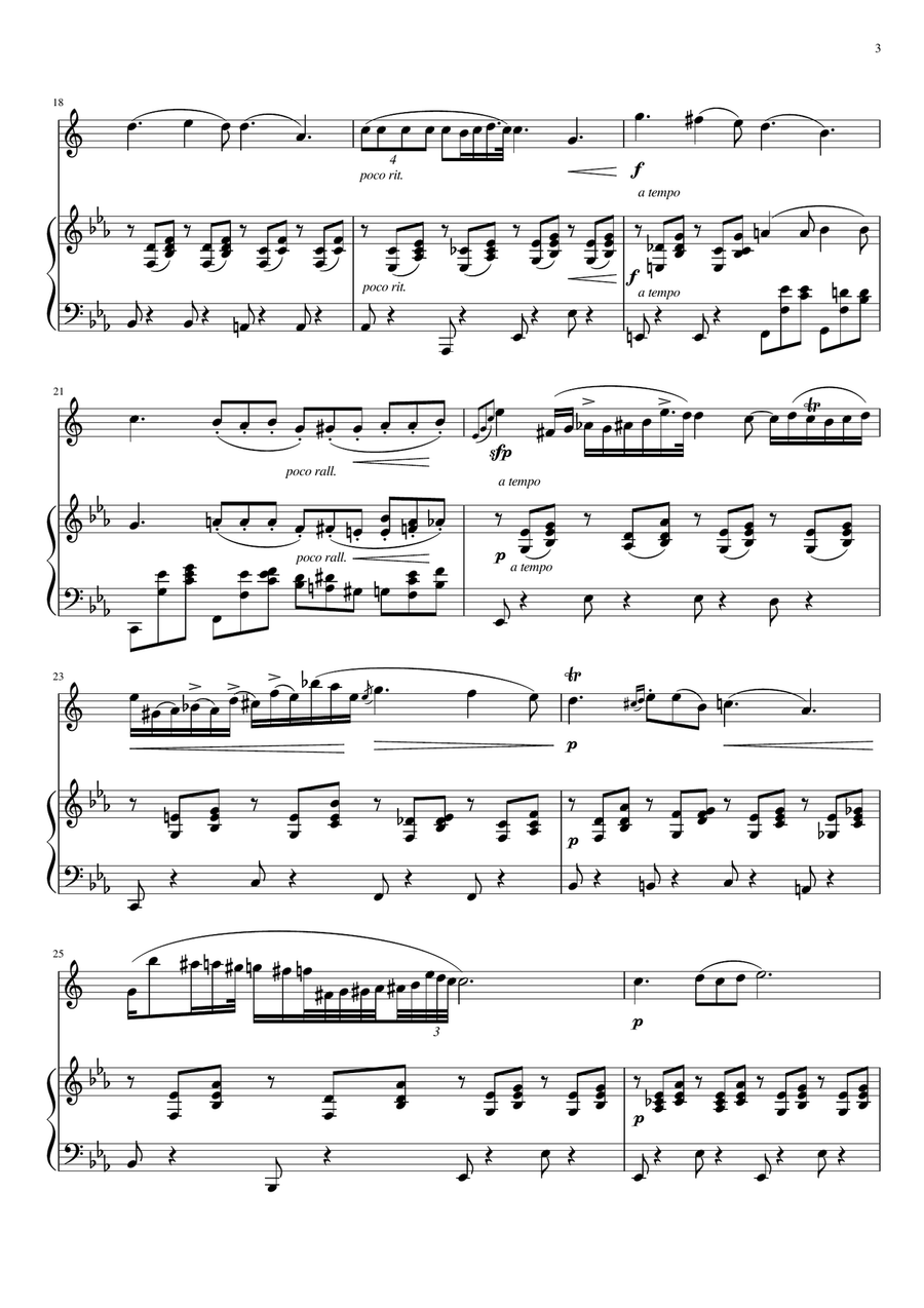 Chopin : Nocturne Op.9-2 (for Eb Clarinet and Piano) Woodwind Duet scores gallery preview page 3
