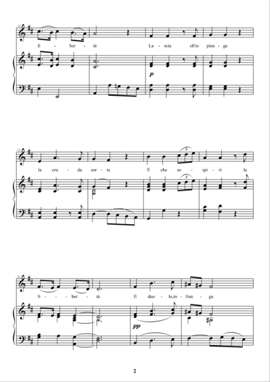 G. F. Händel - Lascia ch'io pianga [PIANO & VOCAL] Voice scores gallery preview page 3