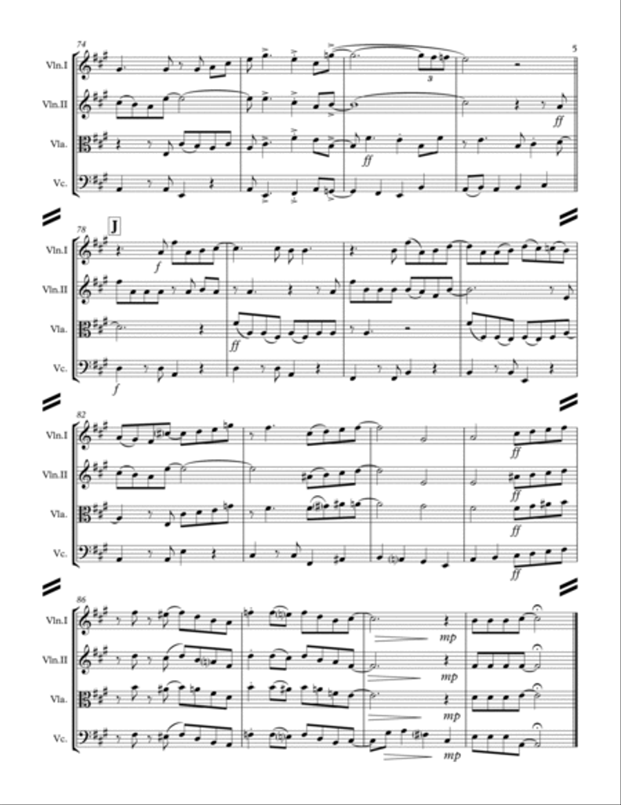Baby, It's Cold Outside String Quartet scores gallery preview page 6