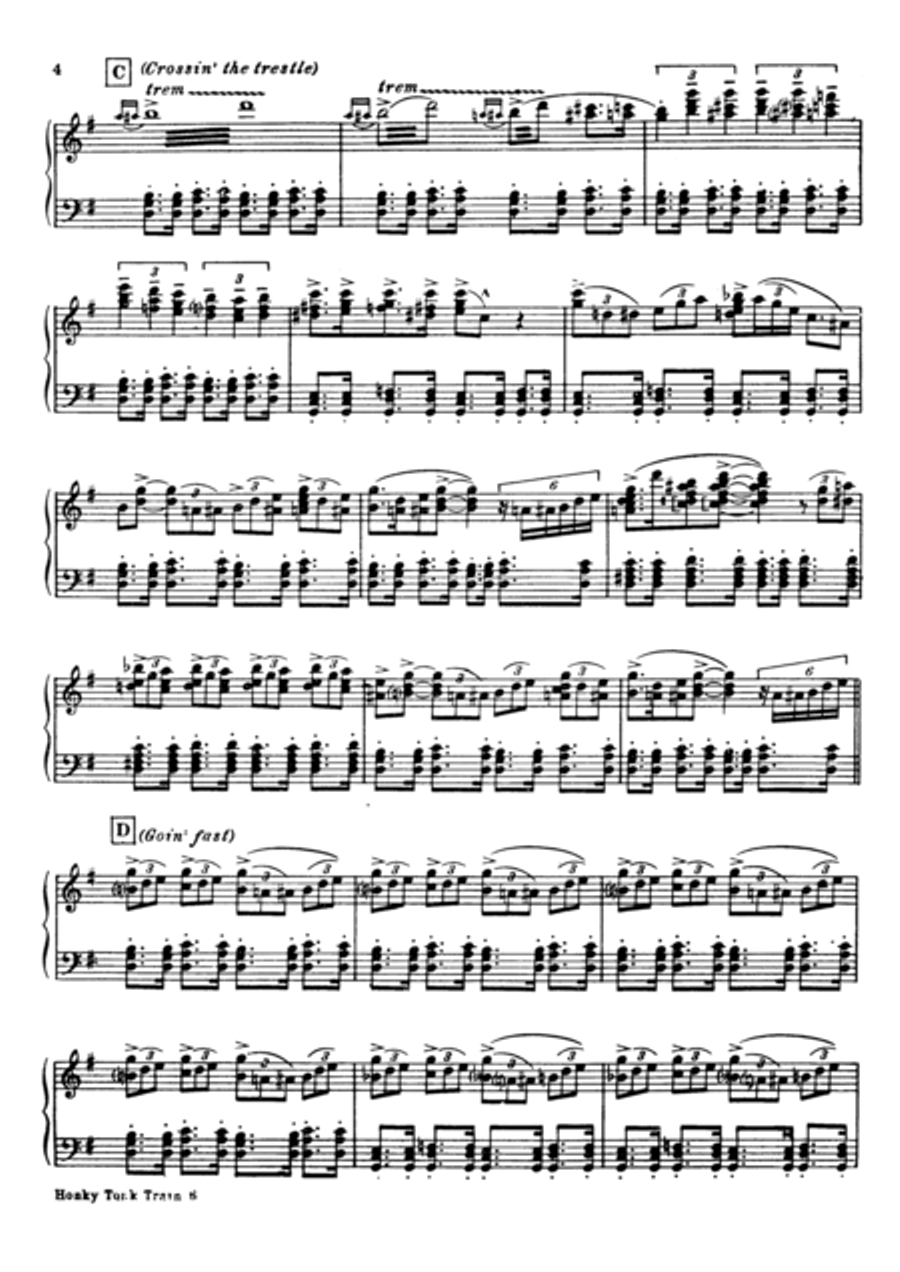 Honky Tonk Train (A Descriptive Piano Novelty) Voice scores gallery preview page 4