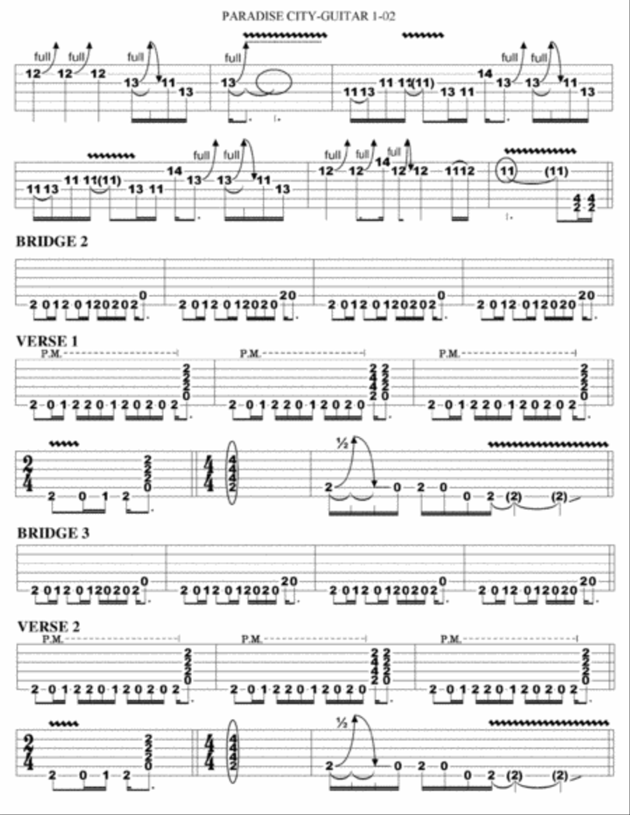 Paradise City Paradise City Electric Guitar scores gallery preview page 2