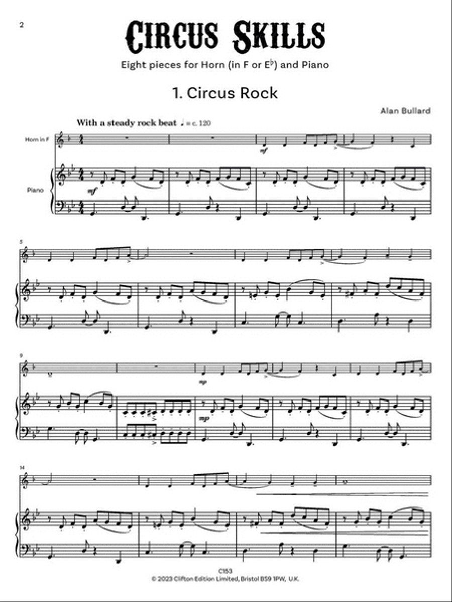 Circus Skills for Horn (F or Eflat) Piano Accompaniment scores gallery preview page 4