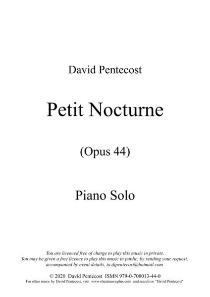 Petit Nocturne, Opus 44 image number null