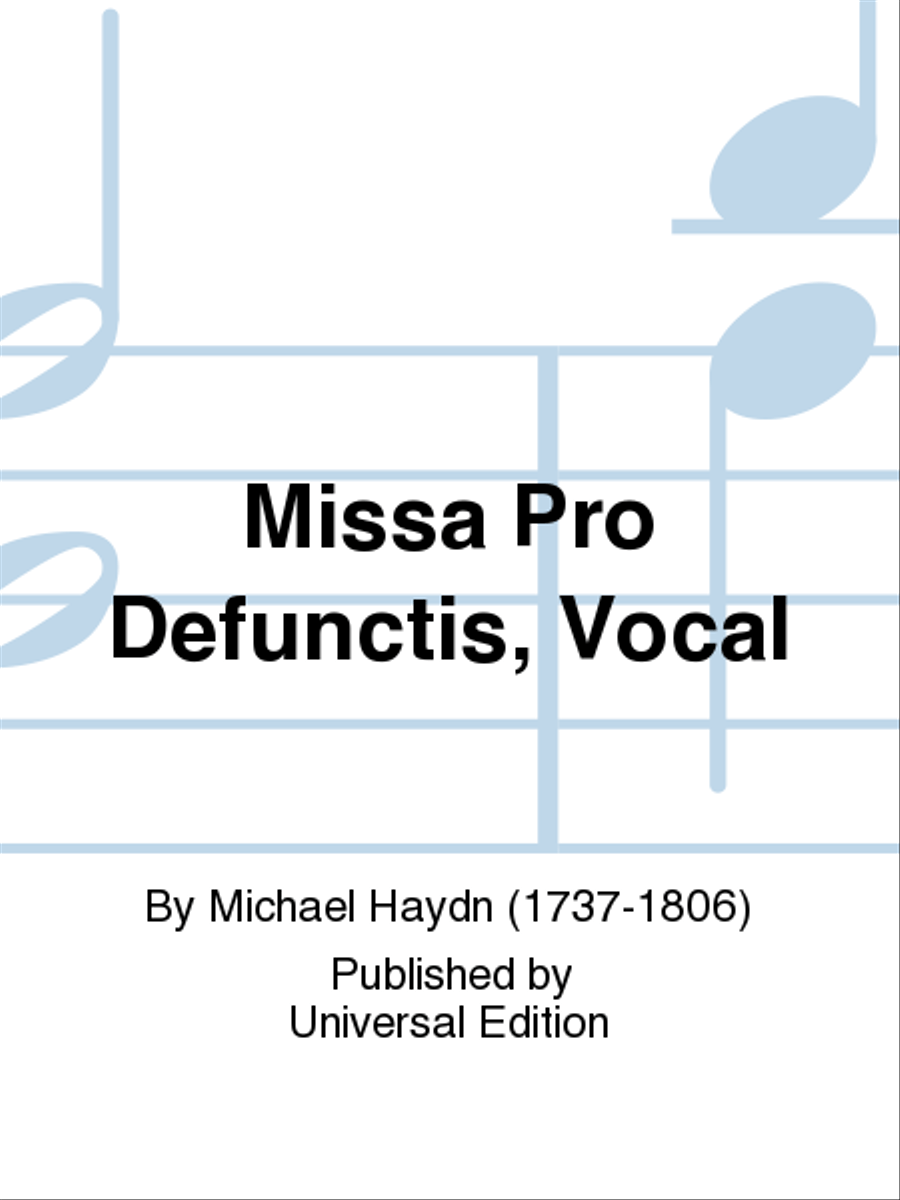 Missa Pro Defunctis, Vocal by Michael Haydn Voice - Sheet Music