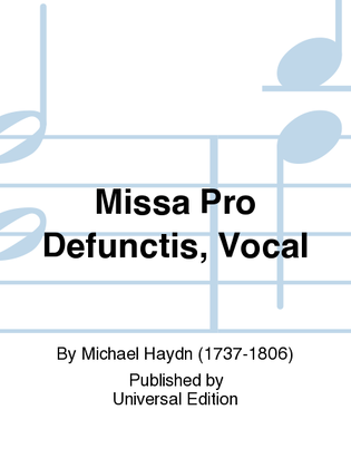 Book cover for Missa Pro Defunctis, Vocal