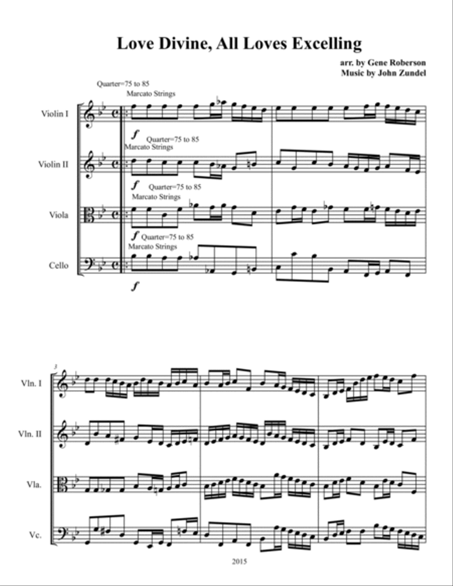 Love Divine for String Quartet String Quartet scores gallery preview page 2