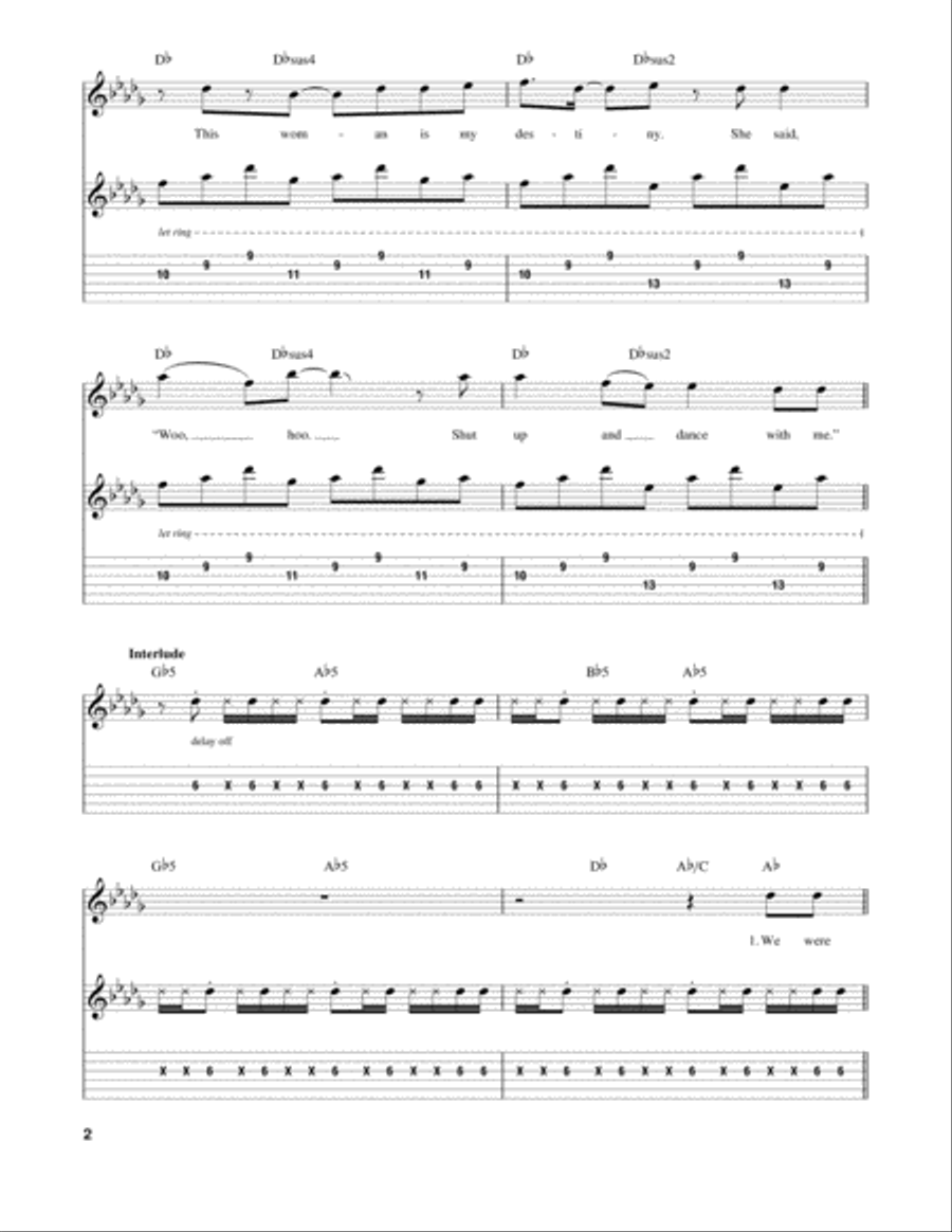 Shut Up And Dance Electric Guitar scores gallery preview page 2