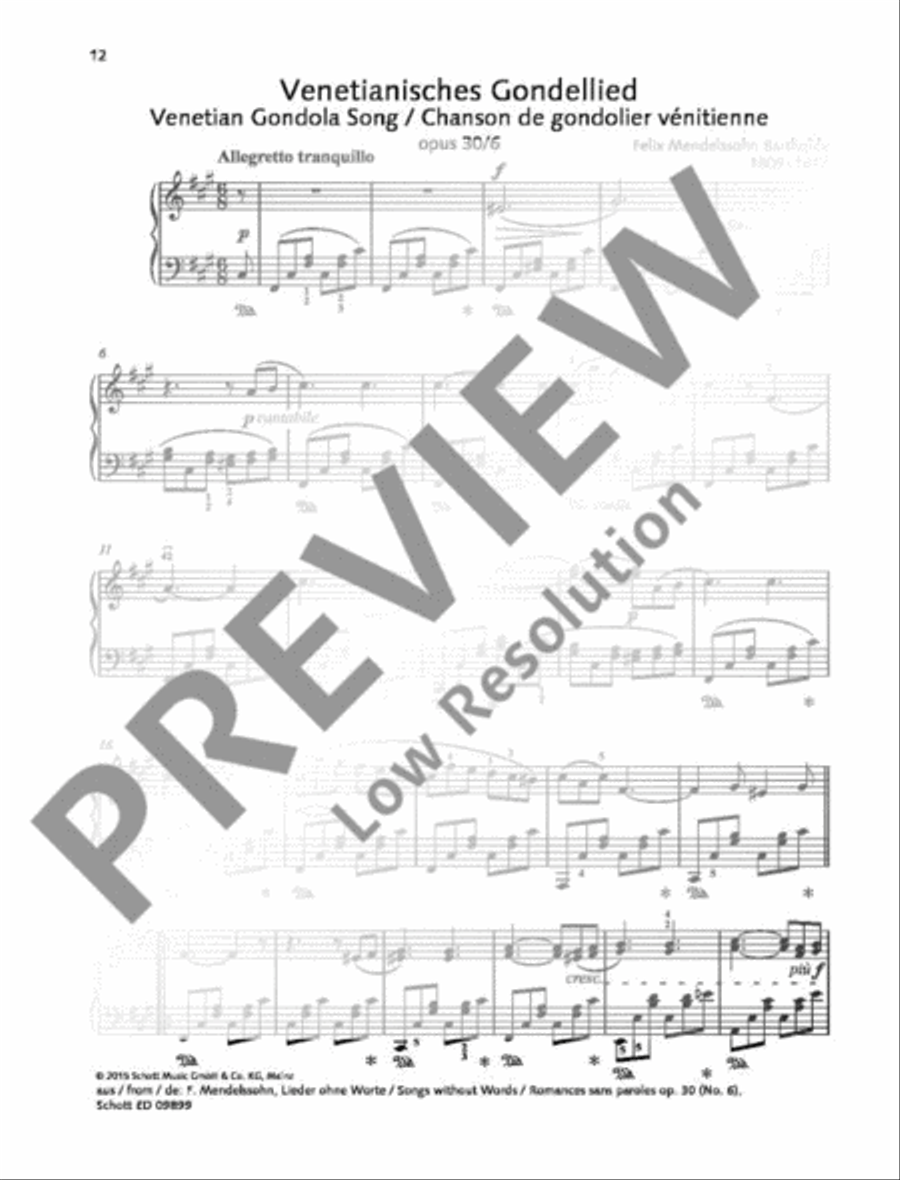 Venetian Gondola Song Piano Solo scores gallery preview page 2