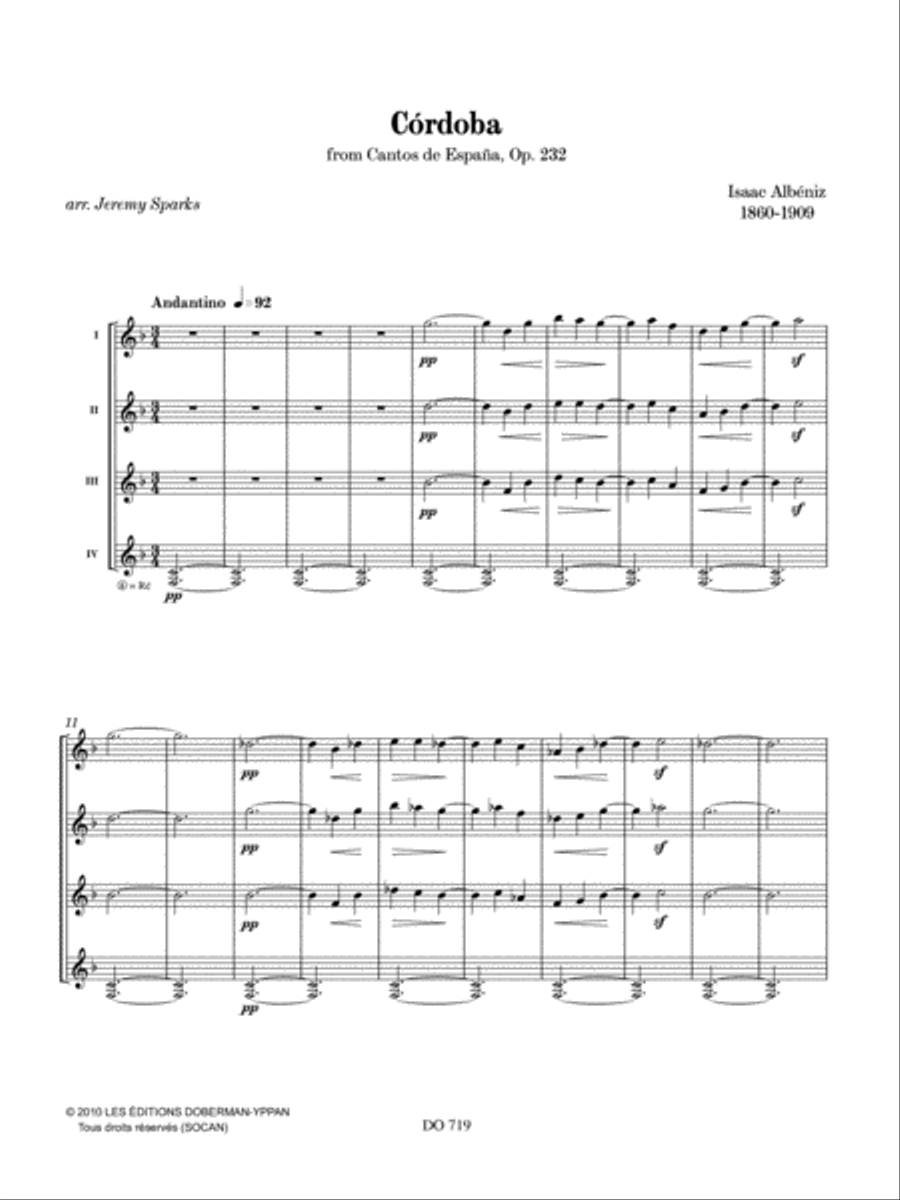 Córdoba, Op. 232 Guitar Ensemble scores gallery preview page 3