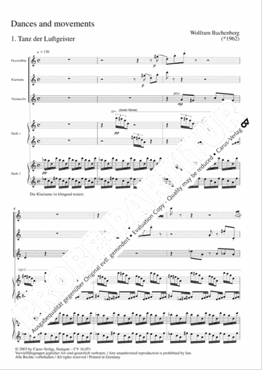 Dances and movements Clarinet scores gallery preview page 6